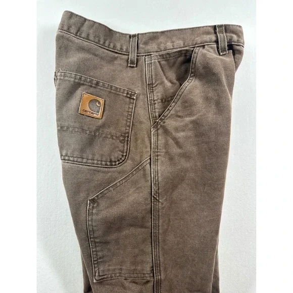 Vtg Carhartt Carpenter Pants 29x32  Brown Canvas Duck Workwear Union Made USA - Picture 8 of 14